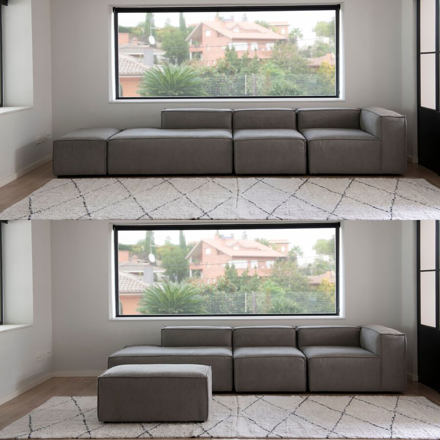 Reposabrazos derecho para sofá modulable gris